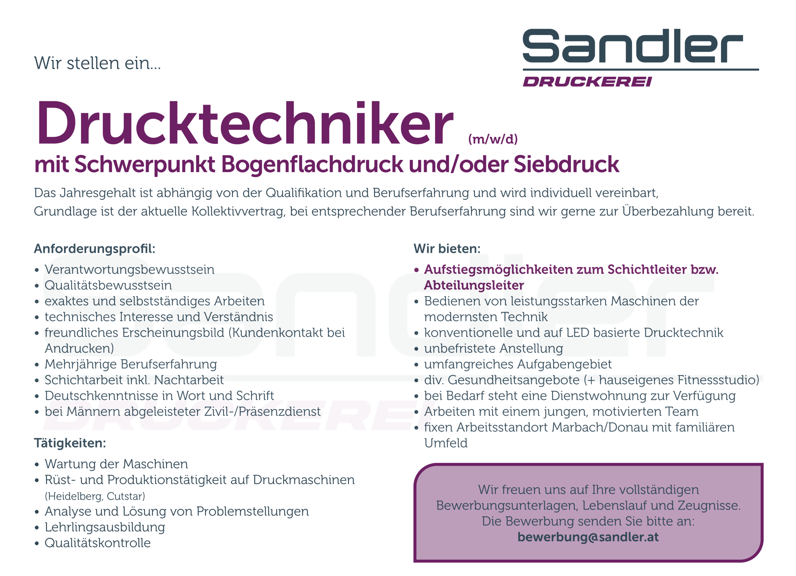 Drucktechnik-Siebdruck
